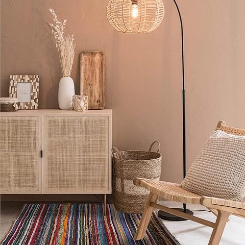 Miniatura 5 de Chindi - Alfombras de trapo de algodón 100% ecológicas, 2 en 1, reversibles, multiusos, multicolor, tejidas a mano (5 x 3 pies) para sala de estar y