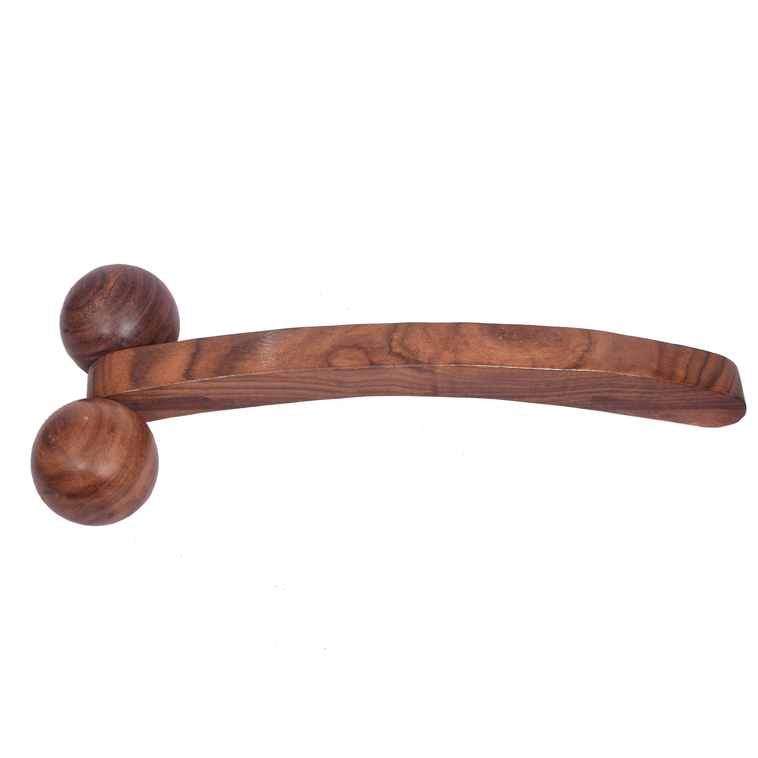 All About wood Sheesham Wooden Easy-to-use & carry Long Handle Hand Roller Body Massager- Stress Relief- Acupressure - Image 4 thumbnail