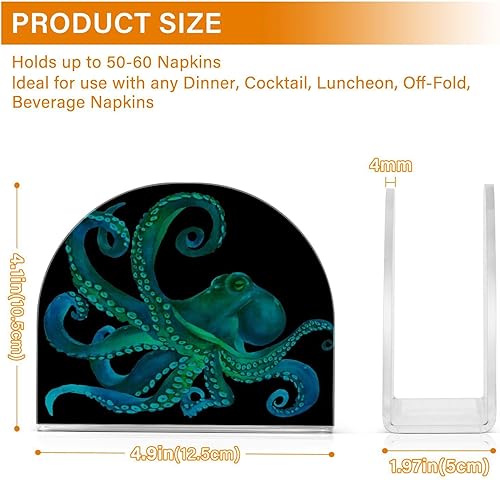 Miniatura 3 de Servilleteros acrílicos para mesas, servilleteros acrílicos de pie, soporte de servilletas de papel de pulpo para cena, cocina, restaurante,