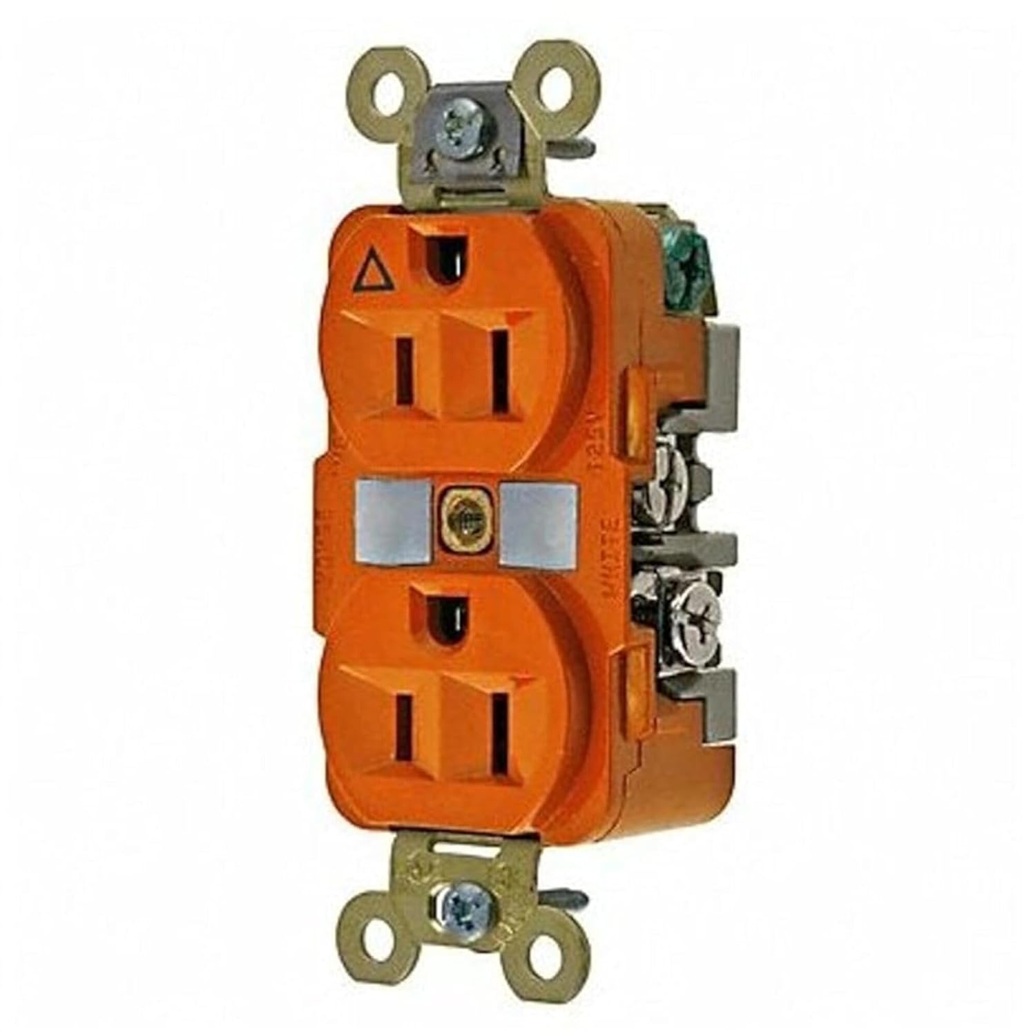 Hubbell IG5262 Duplex Receptacle 15A 125V 5-15R Straight Blade Spec Grade, Orange