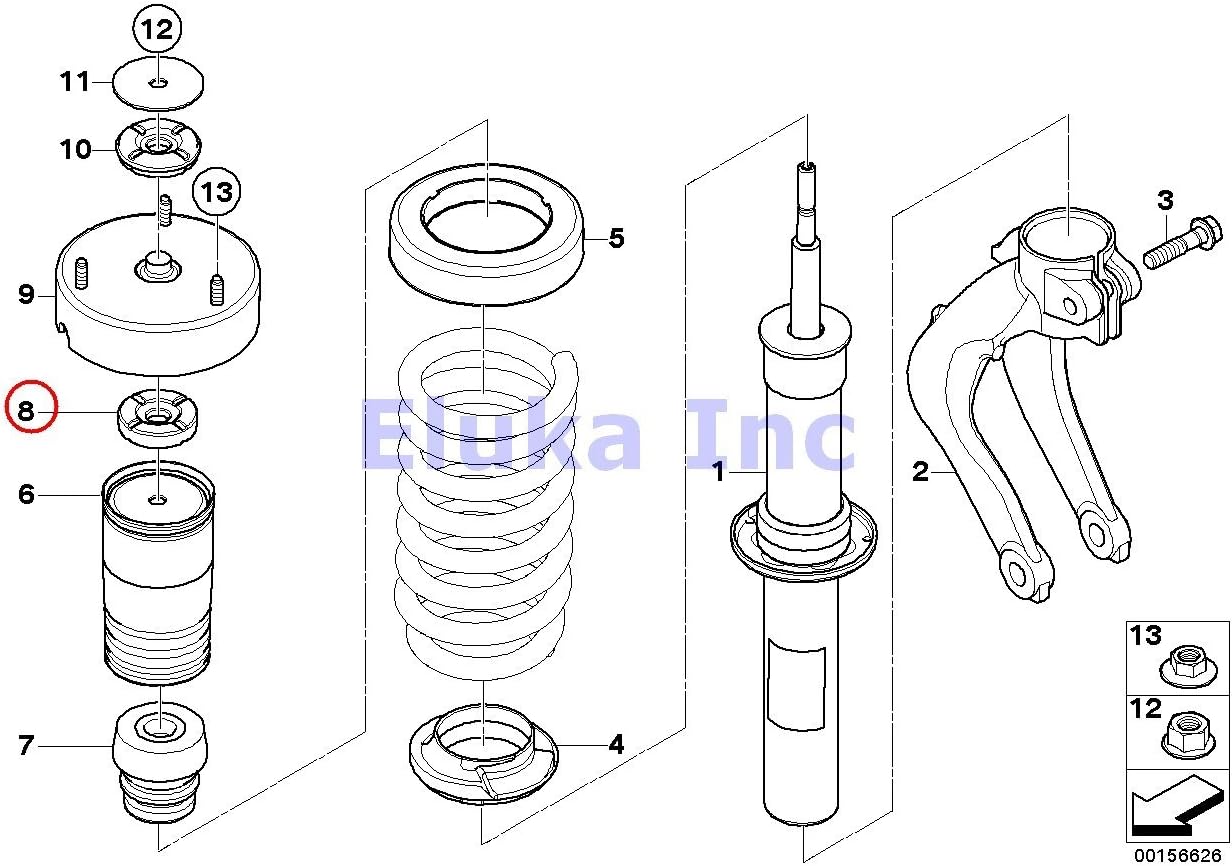 2 x BMW Front Left Right Lower Section Spring Strut Mount Support X5 3.0si X5 3.5d X5 4.8i X5 35dX X5 35iX X5 50iX X6 35iX X6 50iX