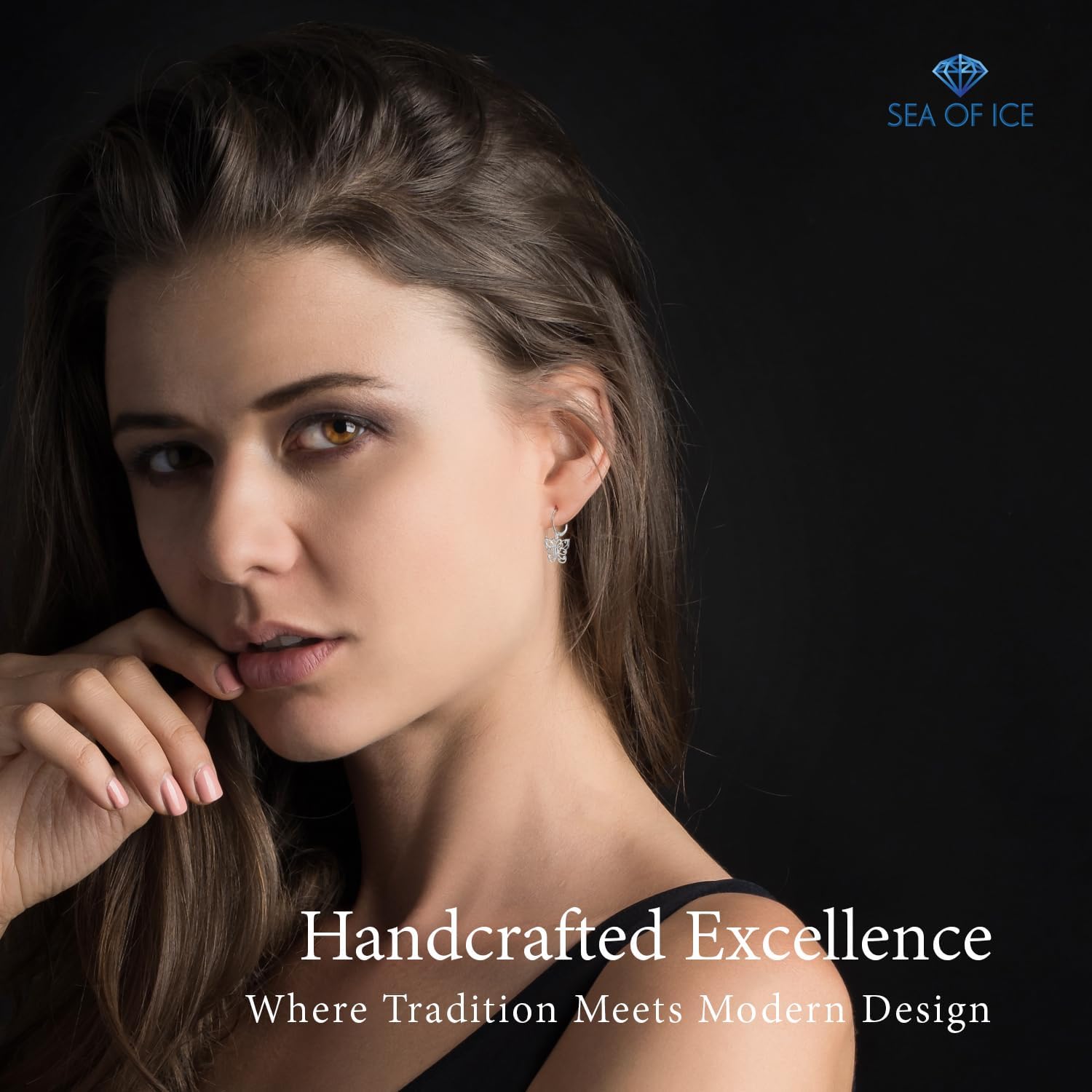 Sterling Silver Butterfly Earrings - Filigree Dainty Drop Dangle Leverback – Dangle Earing for Women - Sterling Silver Earrings for Women - Image 4