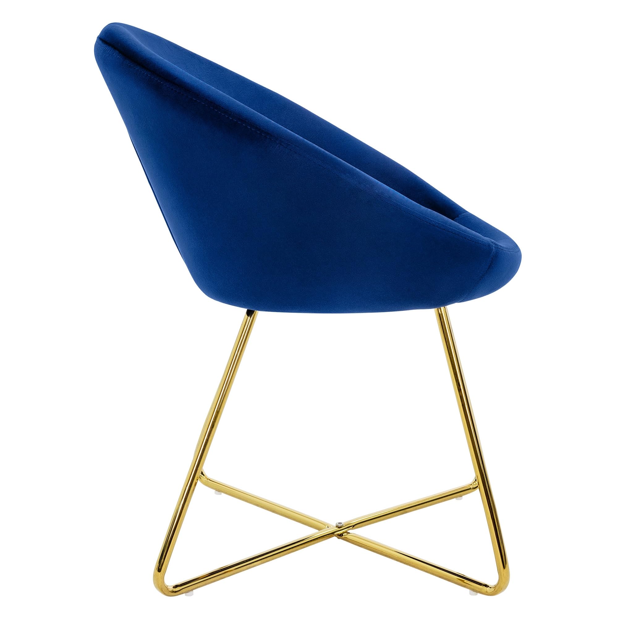 ML-Design Sillas de Comedor Azul Ergonómicas, Asiento Tapizado Aspecto de Terciopelo Patas de Metal con Respaldo y Reposabrazos Sillón Moderno para Mesa de Salón Oficina Dormitorio Cocina