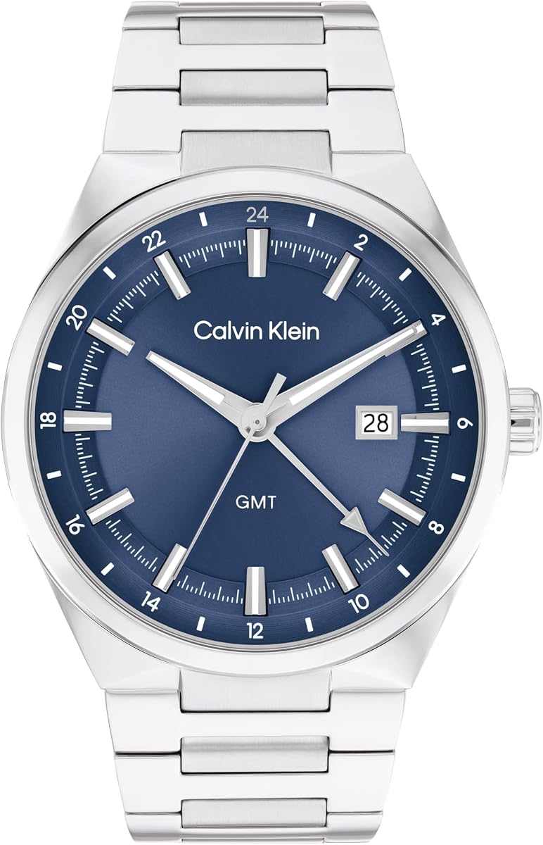 Men's Distinguish - 44mm 3H Quartz Watch - Stainless Steel Bracelet - Modern Stylish Timepiece - Gift for Him
