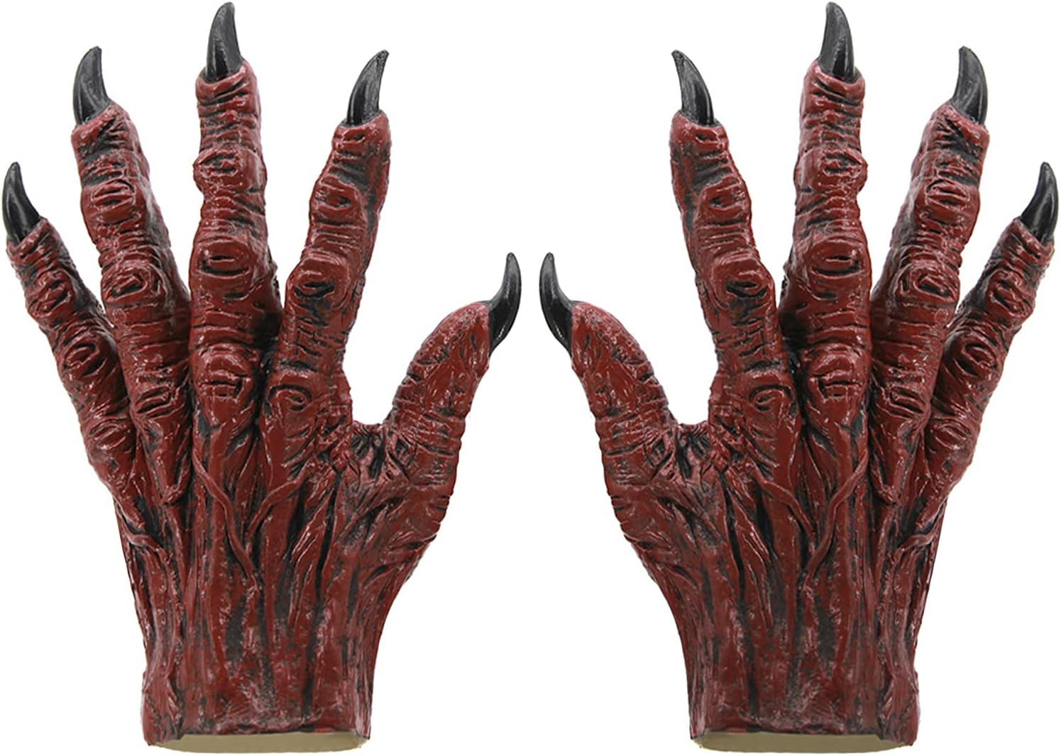 Halloween Horrific Demon Gloves Men Women Funny Fancy Dress Party Cosplay Props Ghost Zombie Hands Gloves Latex Horror Devil Scary Mittens Costume Accessory