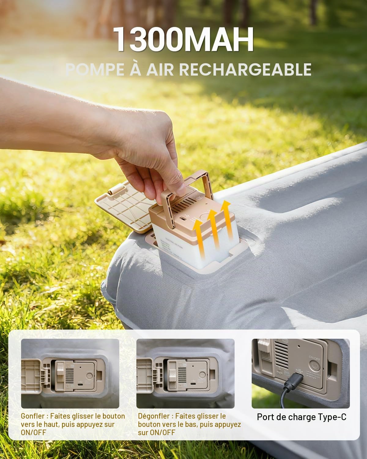 Lit Gonflable SUV Matelas Gonflable Voiture Matelas de Voiture pour Dormir Conception Divisée Portable avec Oreiller intégré Et Pompe sans Fil Pongee de Polyester pour Camping Voyage
