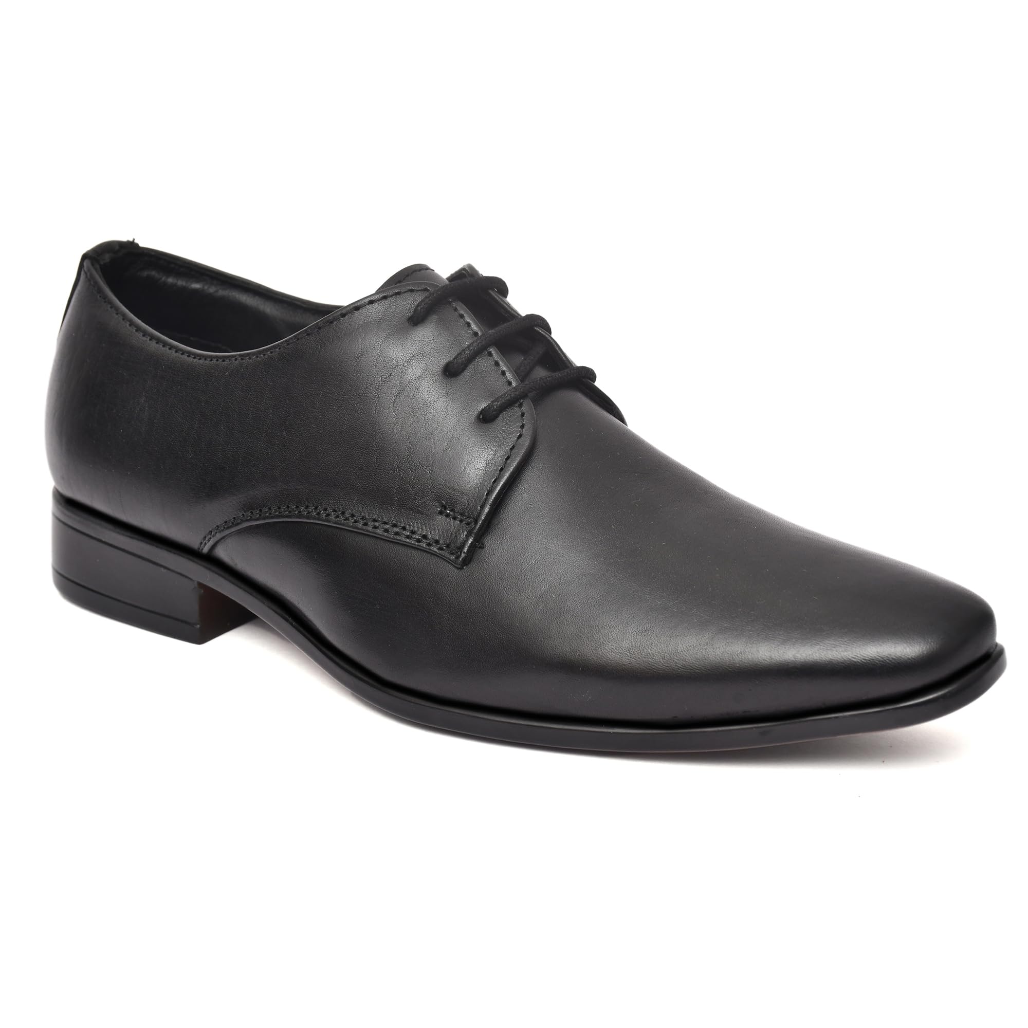 Barbato Men's Genuine Leather (Crust Leather) Handmade Officer Class Lace-Ups Formal Black Shoes