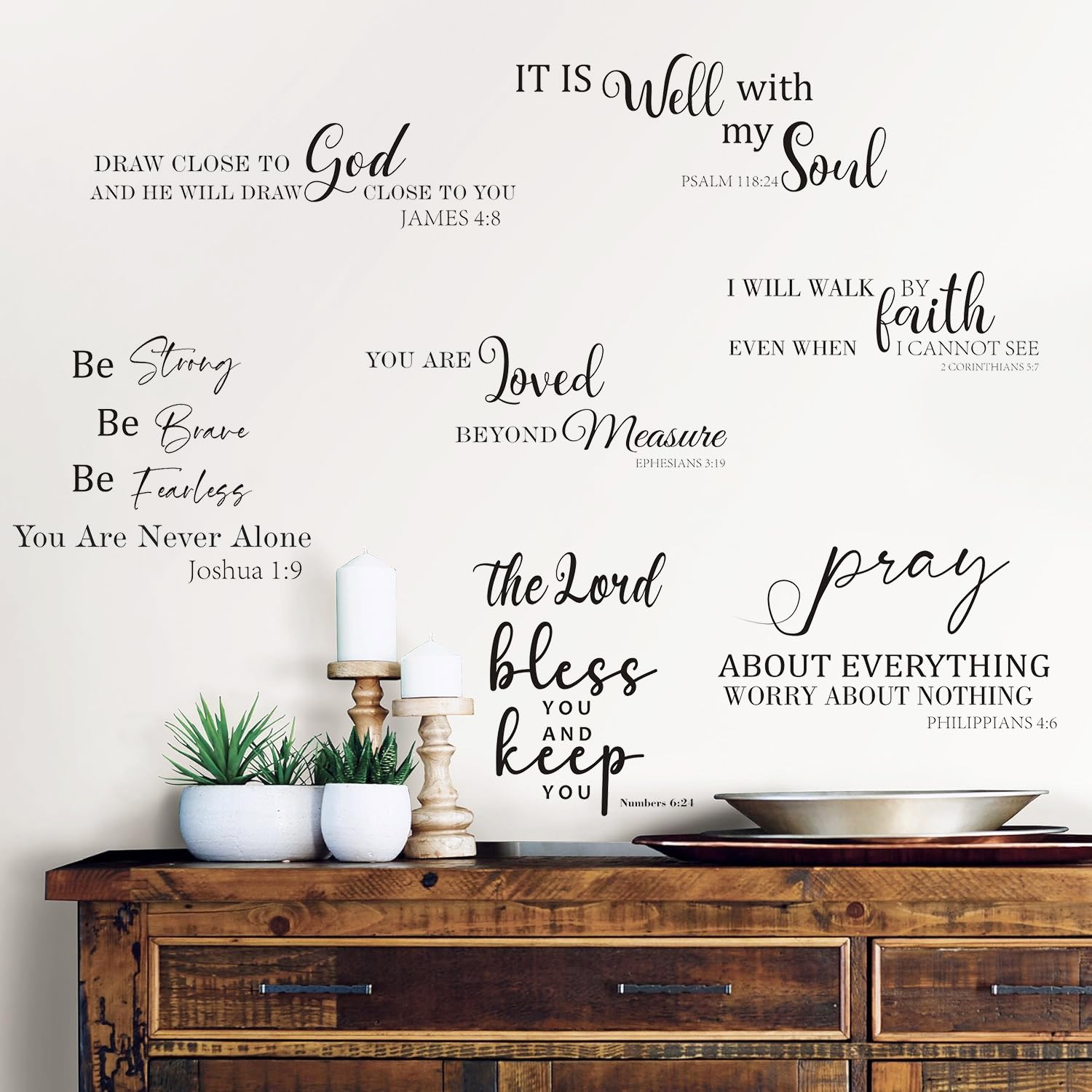 HPNIUB Bible Verse Wall Stickers Inspirational Scripture Quotes, Christian Wall Art for Home Bible Verse Wall Art Bedroom