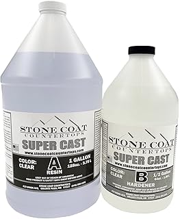 Super Cast 1.5 Gallon Epoxy Kit (Stone Coat Countertops) – DIY Epoxy Resin Kit for Woodworking, River Tables, and Filling Large Voids Up to 2 Inches Thick! Deep Pour Epoxy is Clear and Colorable!