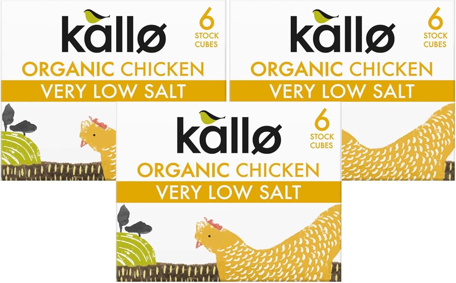 Chicken Stock Cubes Bundle with Kallo Organic Very Low Salt Chicken