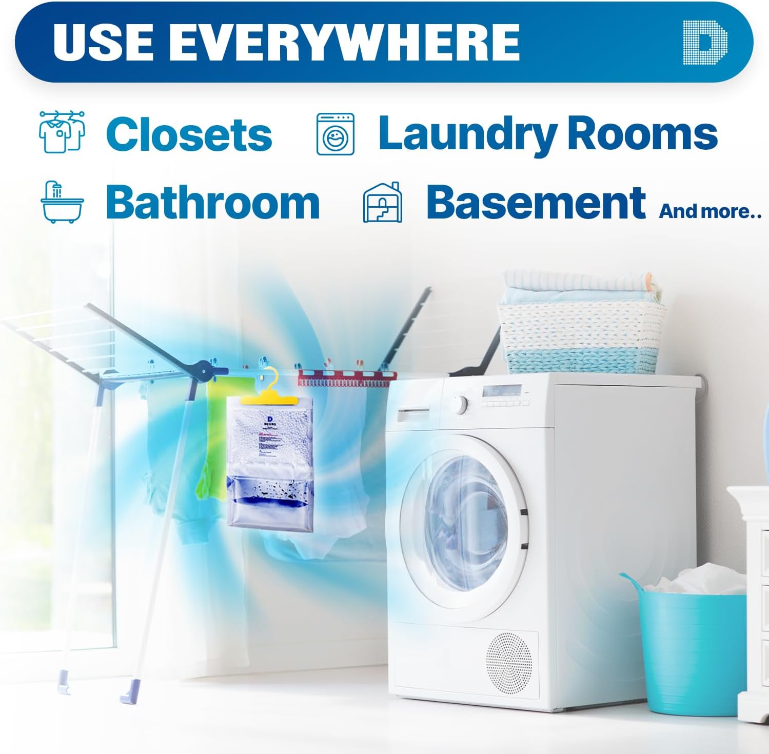 Dry & Dry 14 Packs [Net 7 Oz/Pack] Moisture Absorbers Dehumidifiers for Home Dehumidifier for Basement, Bedroom - Dehumidifiers Moisture Absorbers