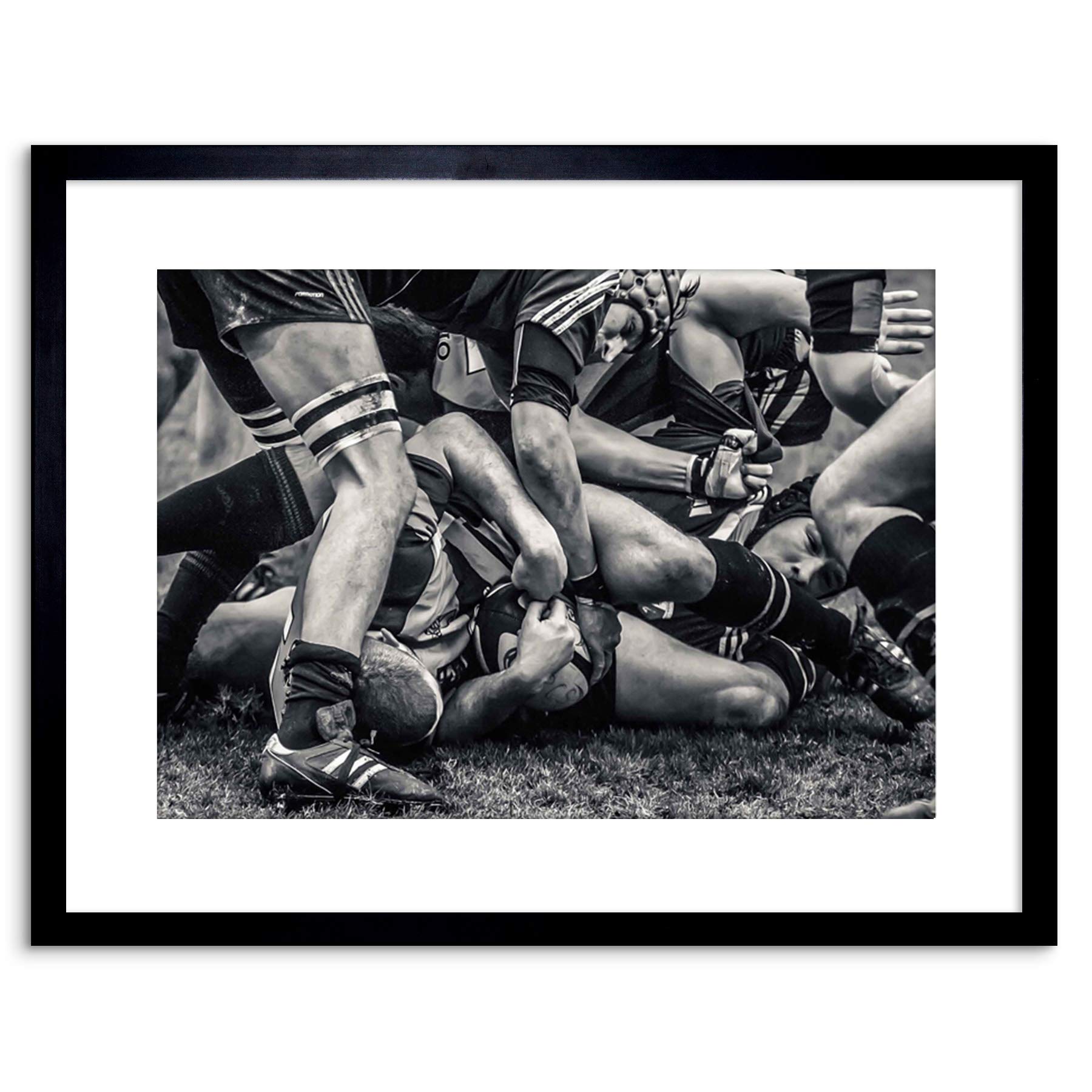 Wee Blue Coo Photo Sport Rugby Football Scrum Ball Game Framed Wall Art Print