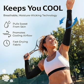 SportsTrail Cooling Arm Sleeves for Men & Women Breathable, UV Sun Protection, Sports Arm Sleeves for Women, Men & Youth