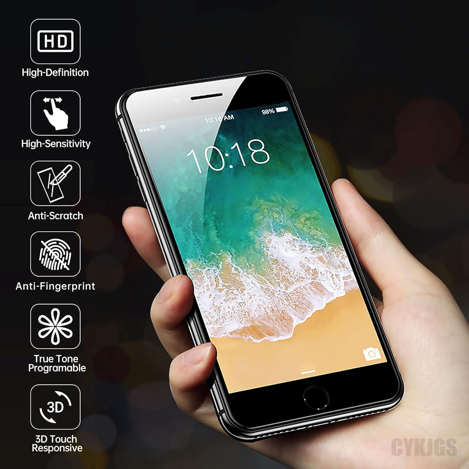 for iPhone 7 Screen Replacement with Home Button 4.7" Black, 3D Touch LCD Display Digitizer Full Assembly with Fix Tools Front Camera Speaker Sensor Glass Screen Repair Kit A1660, A1778, A1779