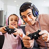 Vista 51 de BENGOO G9000 - Auriculares estéreo para juegos para PS4, PC, Xbox One PS5, cancelación de ruido, auriculares sobre la oreja con micrófono, luz LED