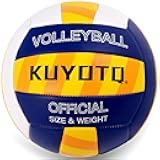 KUYOTQ Thickened Surface Soft Leather Volleyball Official Size 5 for in and Outdoor Beach Pool Waterproof Game Play Volleyballs for Youth Womens Mens for Game Gym Training Professional Volley Ball