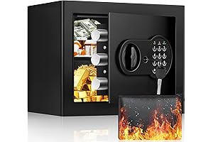1.2 Cu Ft Fireproof Home Safe with Fireproof Money Bag, Programmable Keypad and Removable Shelf