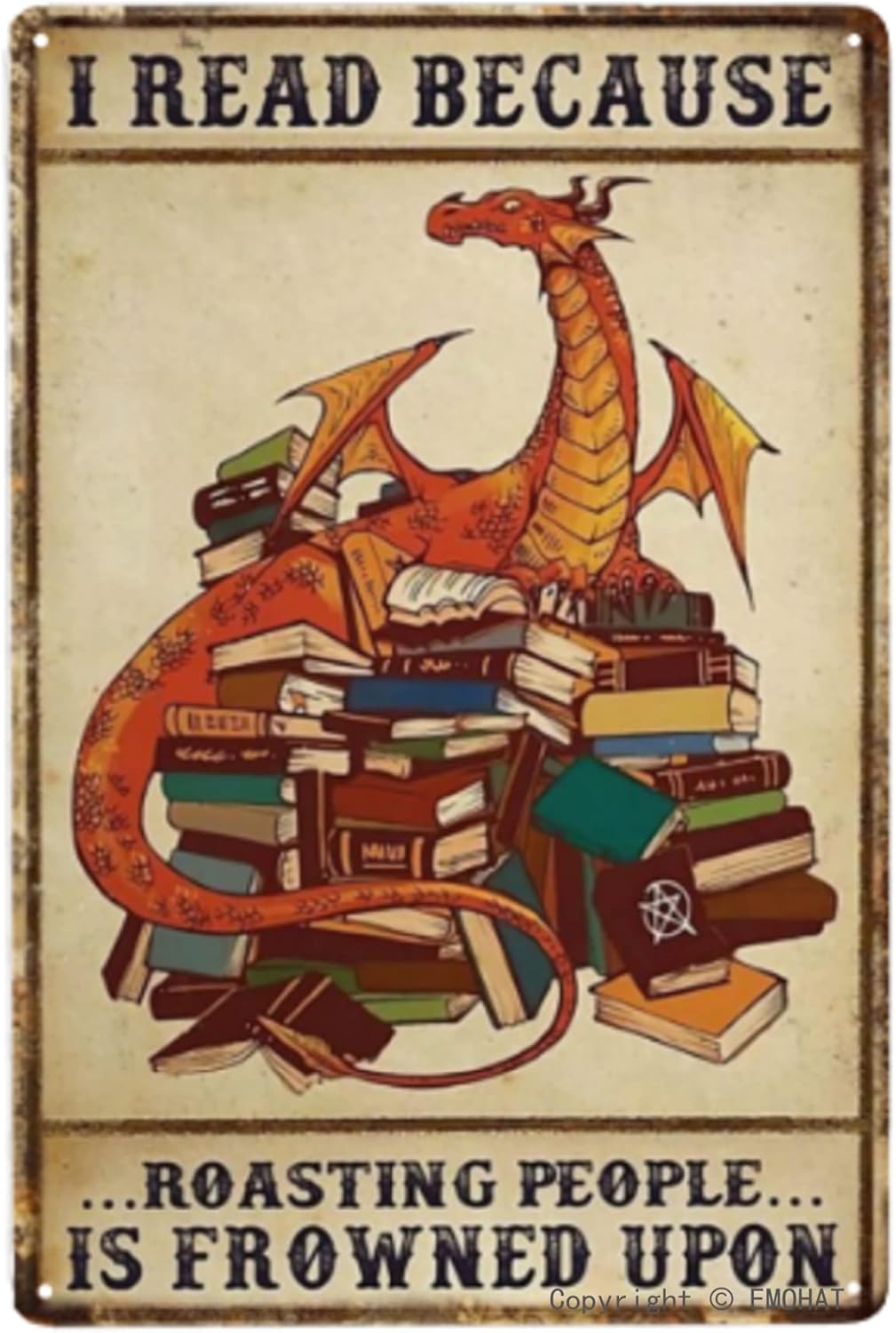 Amazon EMOHAT Funny Metal Tin Sign Dragon Books I Read Because amazon-emohat-funny-metal-tin-sign-dragon-books-i-read-because