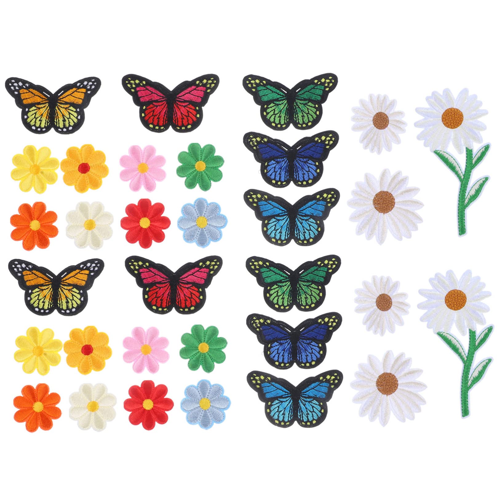 NUOBESTY 117stücke Teiliges Gestickte Bügelflicken Vielseitige Applikationen Für Kleidung -projekte Reparaturen Dekorative Blumenmuster Für Jacken Shirts Kissen Und Mehr
