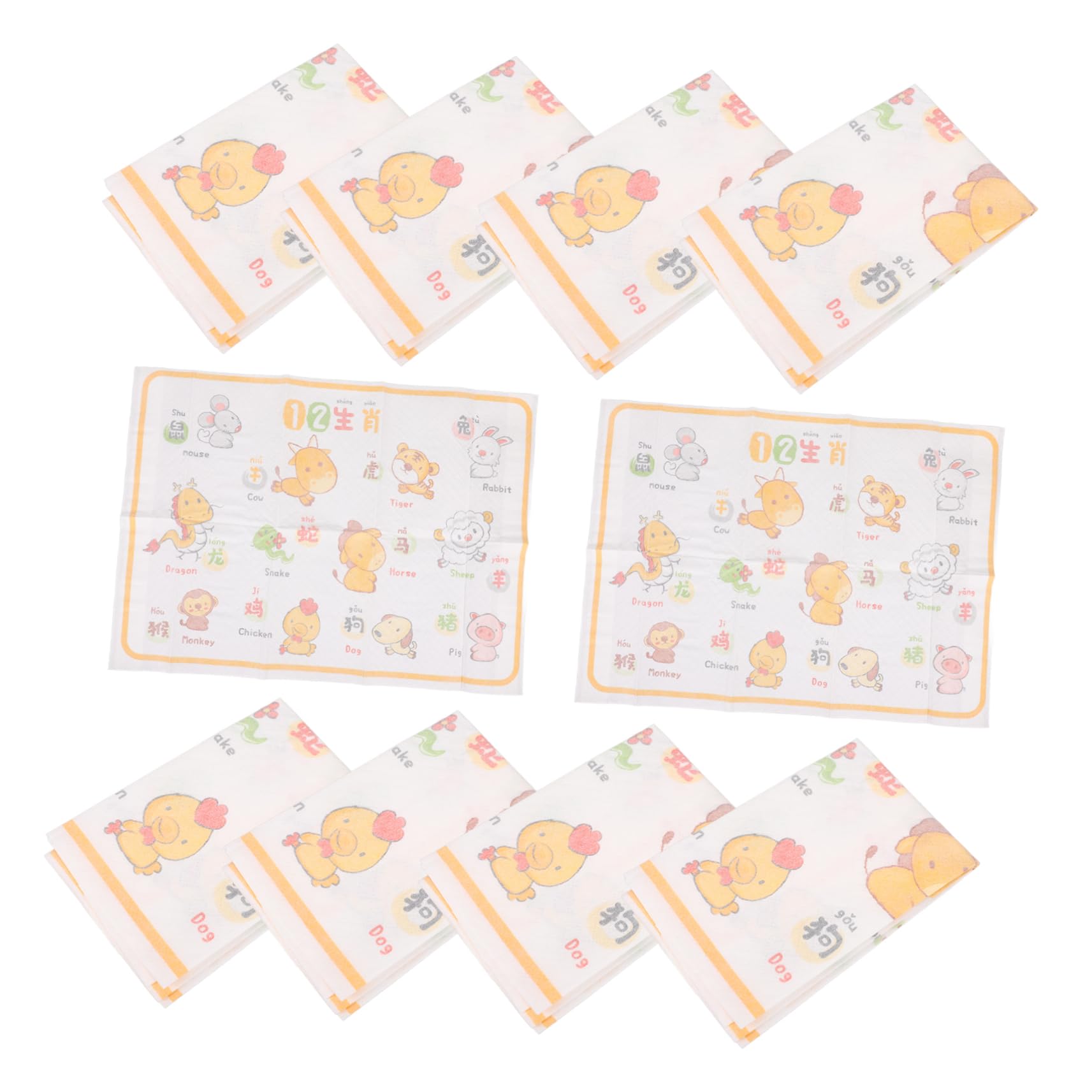 CIYODO Baby Placemats Set of 10 Disposable Oil Resistant Restaurant Table Mats Foldable Travel Size for Boys and Girls