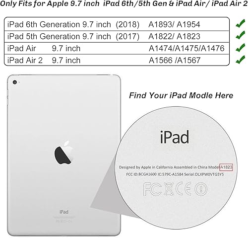 Miniatura 2 de TopEsct Funda para niños para iPad 20172018 de 9.7 pulgadas, a prueba de golpes, con mango de silicona y protector de pantalla de vidrio templado,