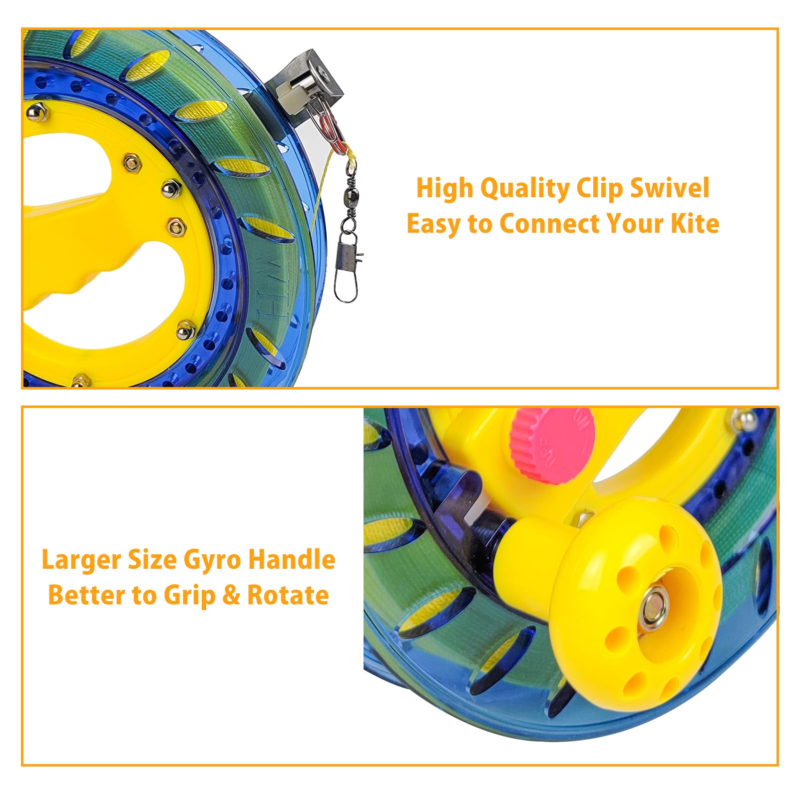 Mint's Colorful Life 8in Kite Reel Winder, Kite Line with Reel, Comes with 1000ft String (Blue, 8 Inch) - Image 6