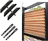 Louver Hardware Kit Deck Sunblind System, Louver Bracket Shutters and Blinds Kit for Holding up to 11 Boards, Polyamide (Nylon), Black