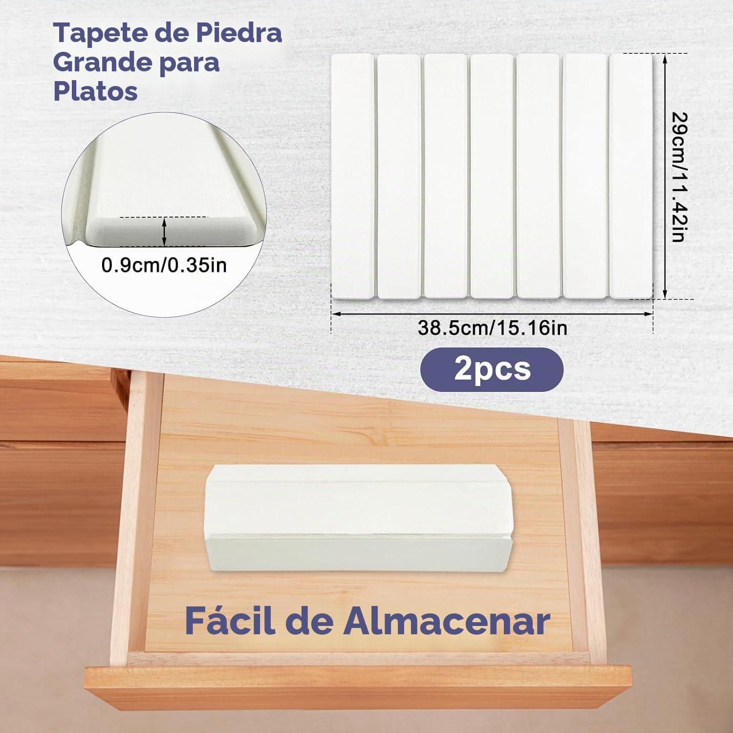 2 tapetes de secado de platos de piedra para encimera de cocina, tapetes plegables de secado de platos, secado rápido y súper absorbente, tapetes de tierra de diatomita para escurridor de platos
