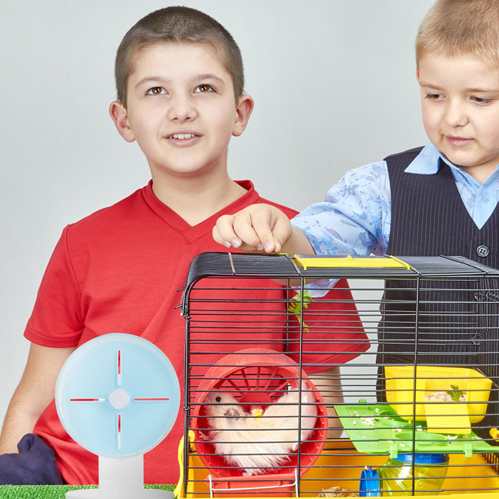 Großes Hamsterrad aus Kunststoff Geräuscharm und Stabil Freistehend oder Am Käfig Befestigbar für Kleine Haustiere und Rennmäuse im Kleintierauslauf