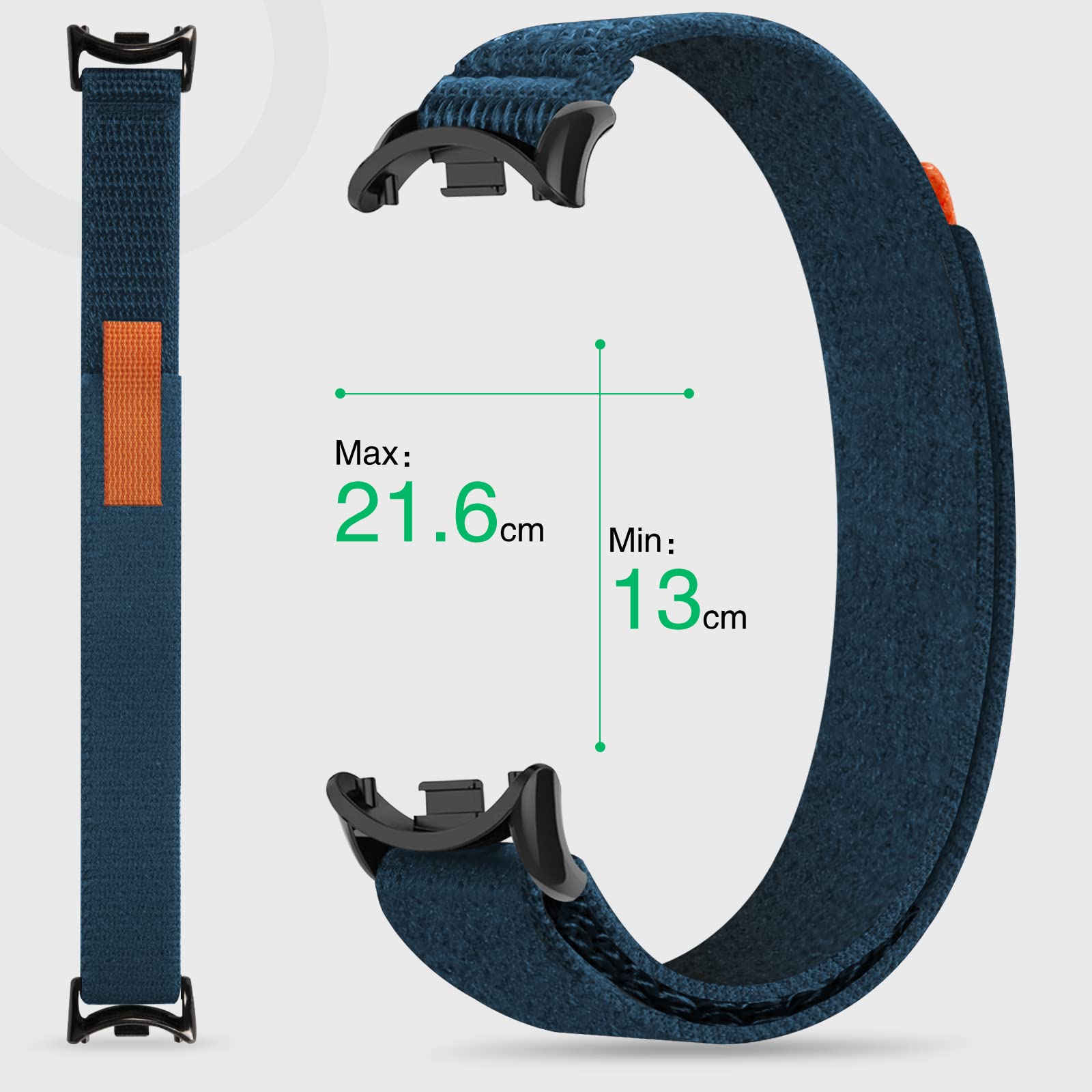 2 Cinturini In Nylon Per Xiaomi Mi Band 8 – Regolabili Da 105 A 210 Mm, Traspiranti, Uomo E Donna