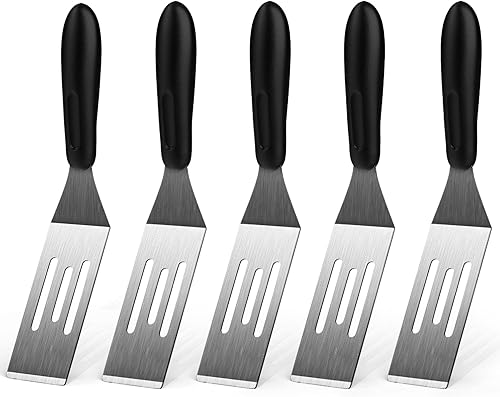 Miniatura 8 de Espátula pequeña de 2 piezas, espátulas de metal para uso en cocina, mini espátula de acero inoxidable para servir y cocinar, ideal para brownies, 1