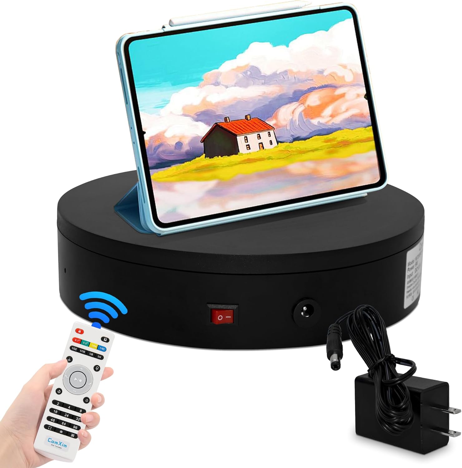 Platine Vinyle Motorisée ComXim – 360° Pour Photographie Vidéo – 7,9″ – Neuve