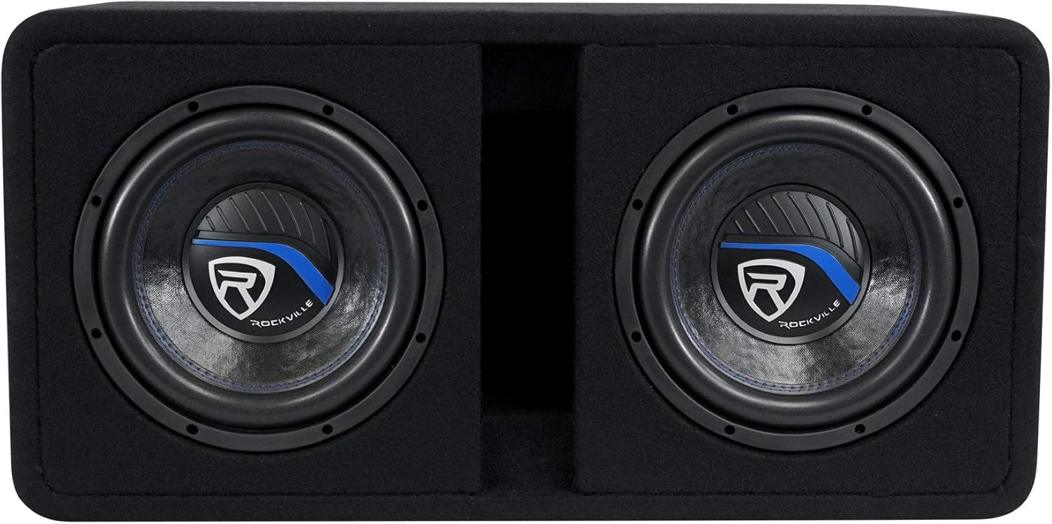 Rockville DV10K52 Dual 10" K5 2400w Car Subwoofers, Pre-Loaded Vented Sub Enclosure Box, 2 Ohm, 3/4" MDF, Cast Iron Basket, for Powerful Car Audio Bass 3 71sOS74k3mL. AC SL1500