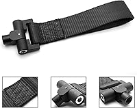 Vista 3 de Xotic Tech - Adaptador de orificio de remolque estilo JDM negro con correa de remolque compatible con Mercedes C S ML CLA GLA Class