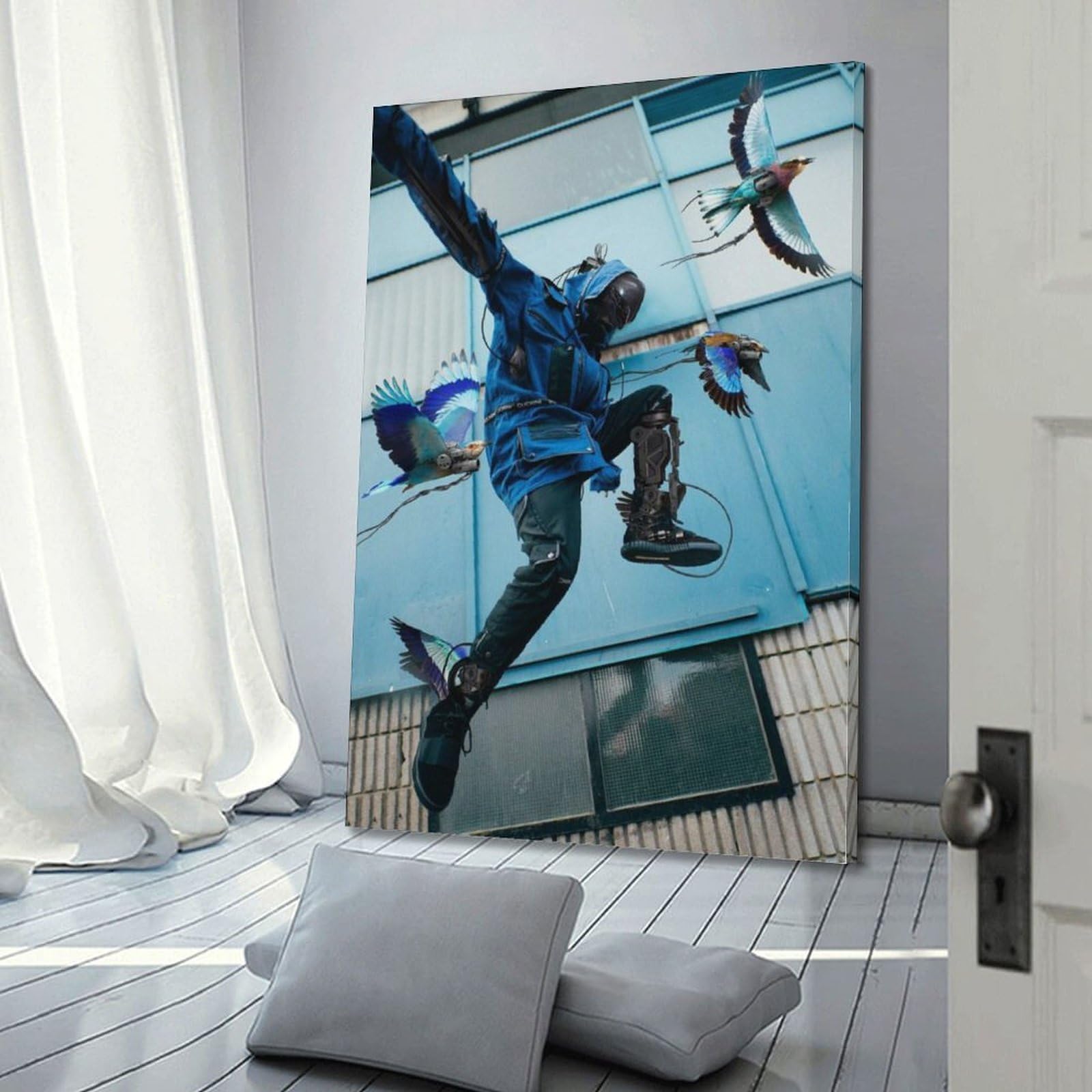 ZOGJIN Stampa artistica da parete moderna su tela, decorazione artistica da parete in stile mecha, stile mecha estremo, 40 x 60 cm, con cornice
