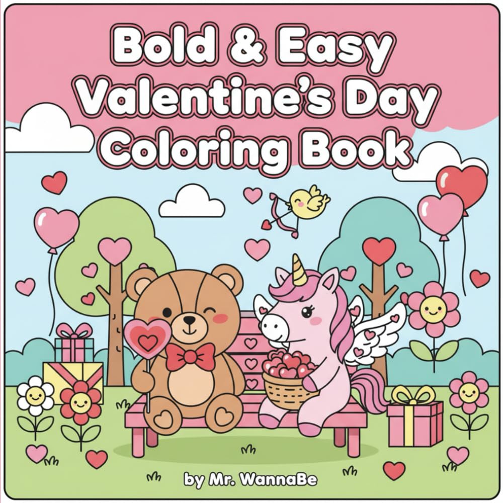 Bold & Easy Valentine’s Day Coloring Book: Simple and Cozy Valentine’s Designs for Stress Relief, Relaxation, and Creative Fun.
