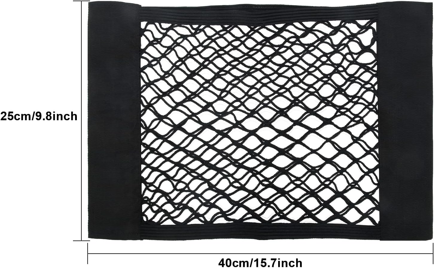 Universal Car Pouch Mesh Ceiling Netting Storage Auto Wall Sticker Net Pocket Elastic Trunk Organize Bag Black Load Cargo Mesh Storages Holder,4 Pack