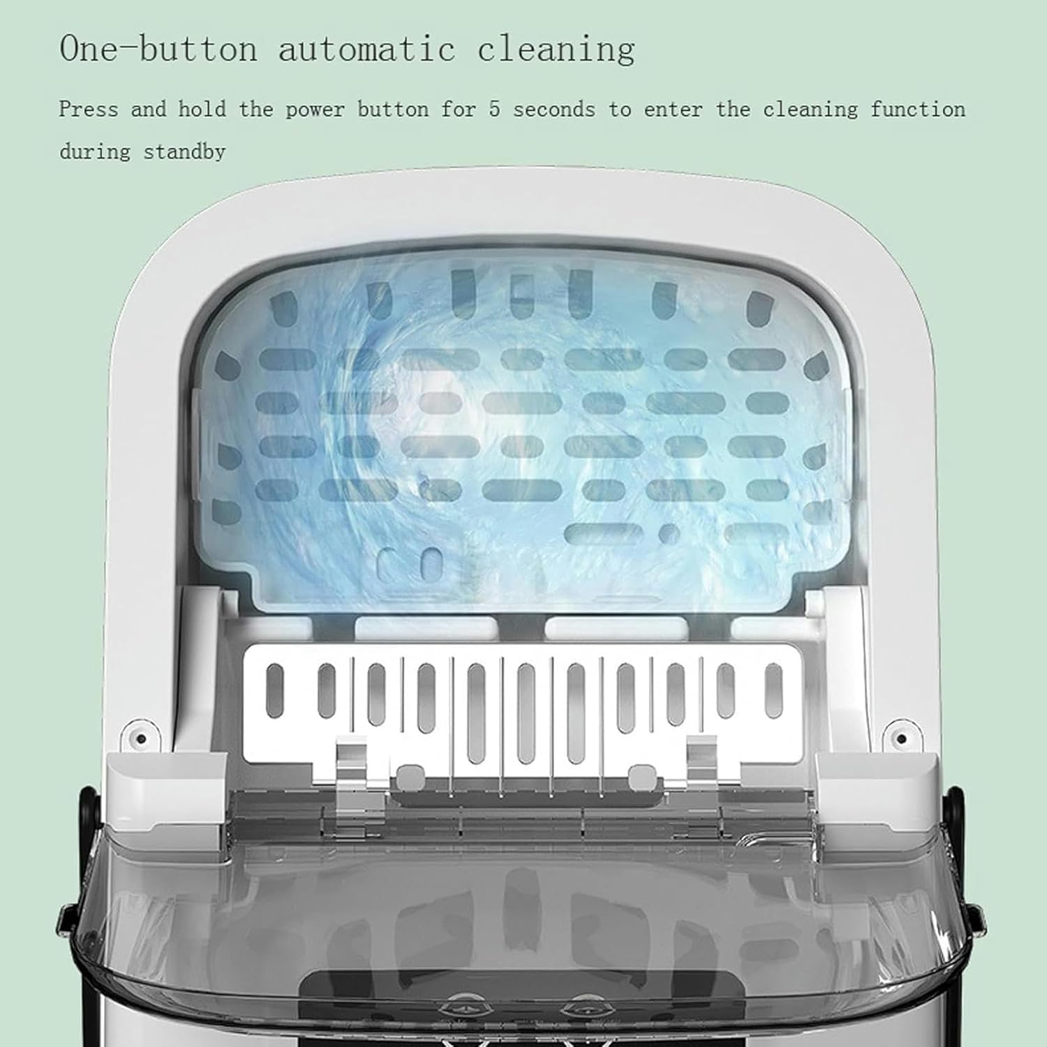 AMNOOL Machine to Make Ice On Countertop Machine for Make Ice in Countertop with Transport Handle, 17-22 Pounds/Day, 9 Pieces Ready in 6 Minutes, Machine for Making Compact Ice Cubes and Port