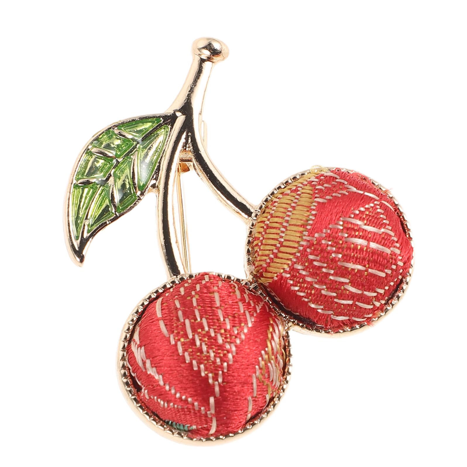 Broche de cereza rojo de mujer accesorio elegante ropa formal 8