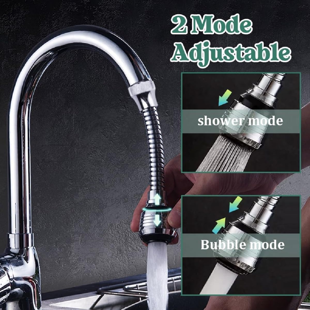 Aireador Grifo Cocina,Extensor Aireador Grifo Lavabo,Ducha para Fregadero de Cocina,2PC Extension Difusor Atomizador Universal, Grifo Lavabo,Flexible de Grifo 360º Pulverizador Adaptador Grifo Cocina