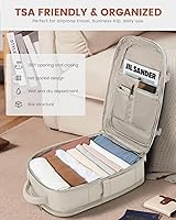 Vista 4 de LOVEVOOK Mochila de viaje para mujer y hombre, Beige, Mochilas de viaje