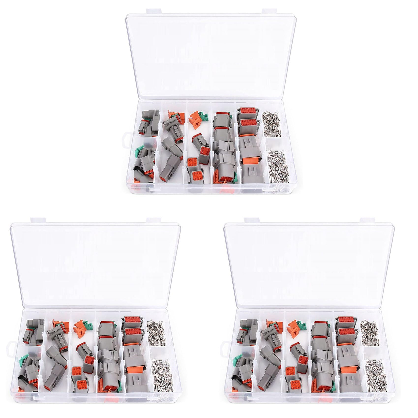 Enchufe de Conector de Cable EléCtrico, 24 Juegos 2 3 4 6 8 12 Pines para Deutsch DT Kit de Surtido de Conectores