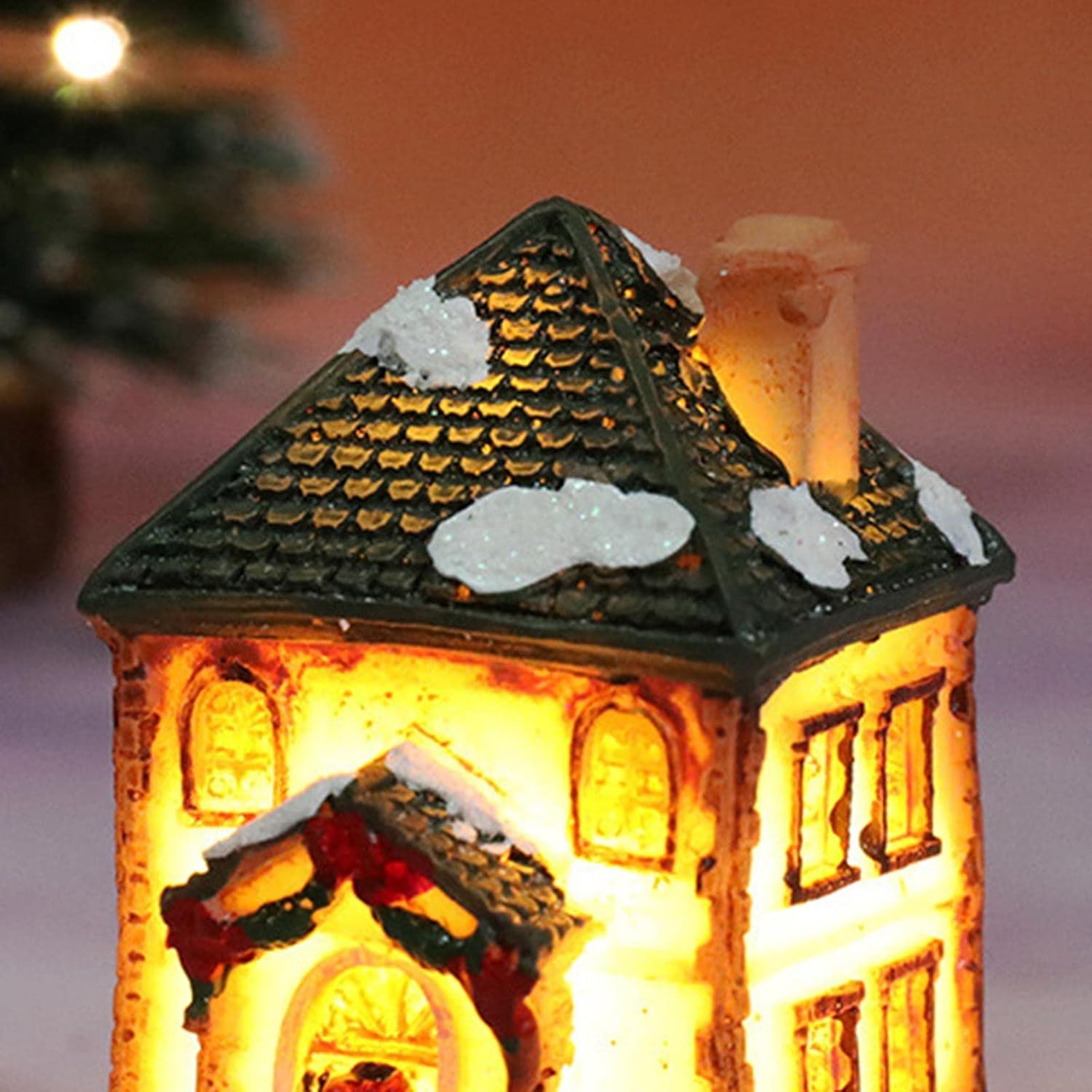 Buy IVELECT Vintage Style Christmas Village House Cabin Figurine Warm