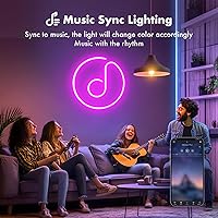 Vista 5 de Neon Rope Lights, 50FT RGB Led Strip, Waterproof IP67, DIY Design, Music Sync, 44 Keys Remote Control, Multiple Modes, for Living Room, Bedroom