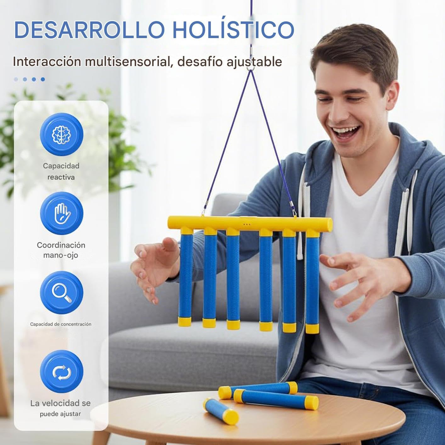 Genérico Gioco di riflessi | Giocattoli interattivi di coordinamento della mano, gioco di della velocità delle mani con cattura dei bastoni, per adulti, famiglia, bambini, scuola, esercizio