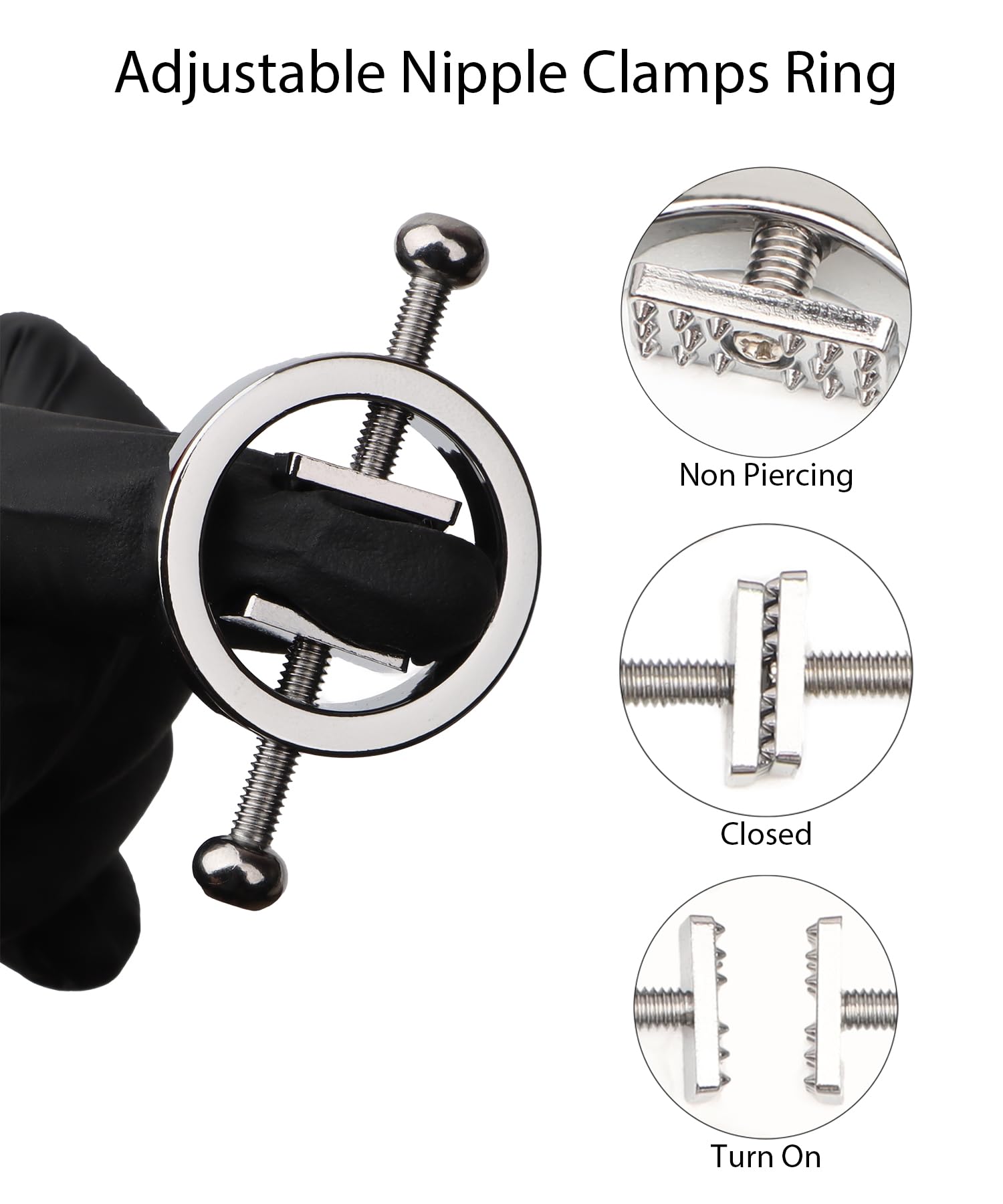 nipple torture toys Spiked Nipple Clamps: Surgical Steel & Rubber Pad - *bdsm Pain Fetish  Torture Mistress Bondage * Sex Toy main image 1