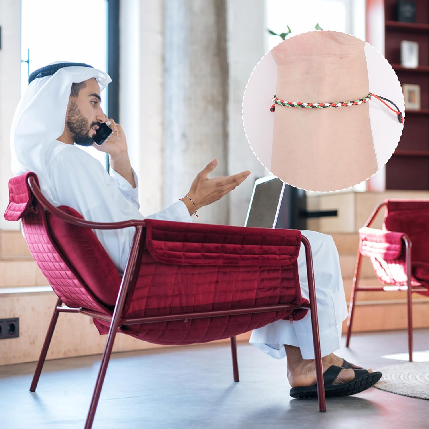 2pcs Palestine Handmade Bracelets, Adjustable Palestine String Bracelet Thin-Styled Braided Bracelet Palestine Flag Bracelet Rope Wrap Wristband for Men Women - Image 7