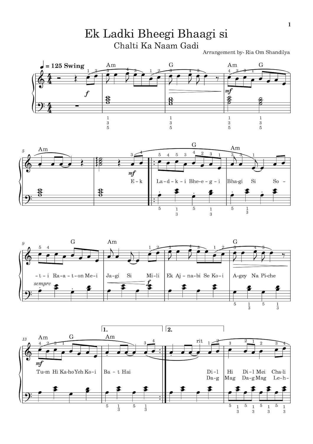 Bollywood Melodies: Piano Sheet music for Bollywood      Paperback – September 25, 2021
