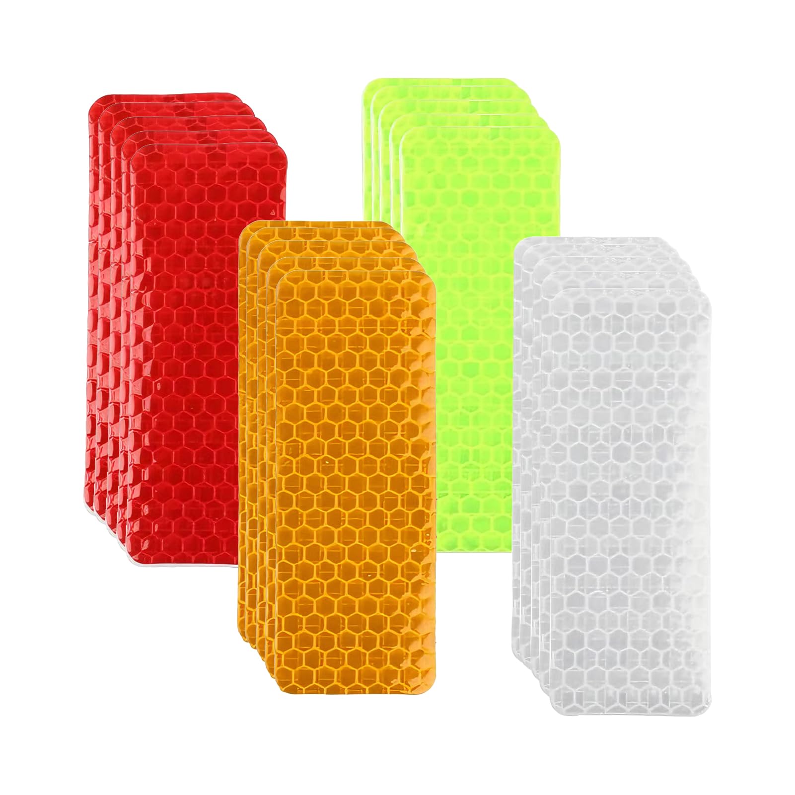 YCSHIPO Reflective Stickers, 48 Pcs Safety Reflective Tape, High Visibility Waterproof Reflective Strips for Motorcycle Car Bike Clothing Helmet