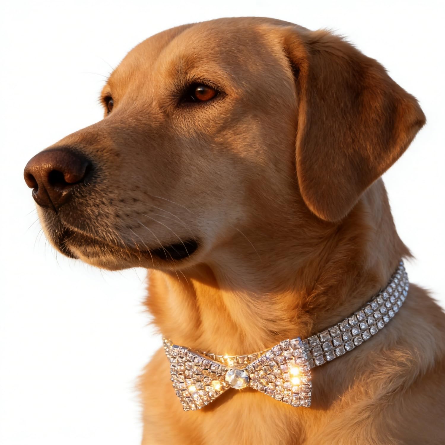 Collar de perro con diamantes ajustable para evitar roces en cachorros y gatitos medianos